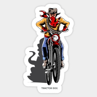 Cowboy Riding a Motorcycle Sticker